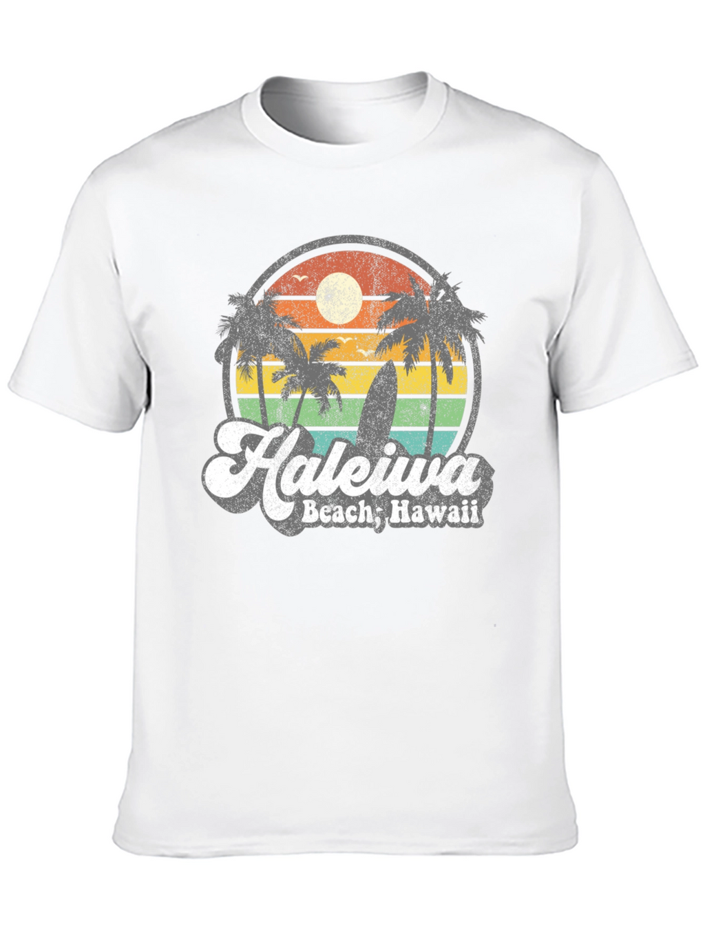 Haleiwa Beach Hawaii Retro Graphic T-Shirt