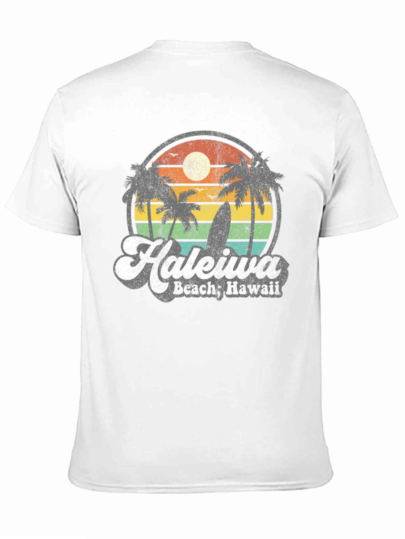 Haleiwa Beach Hawaii Retro Graphic T-Shirt