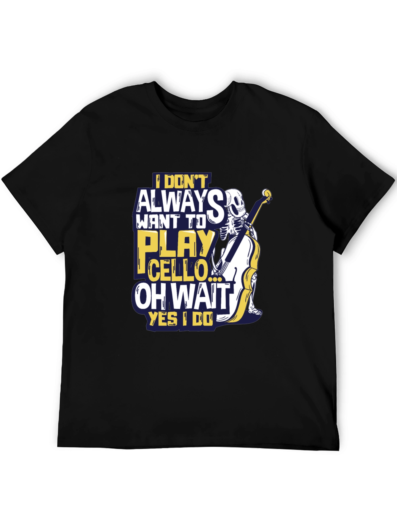 Cello Player Skeleton Graphic T-Shirt