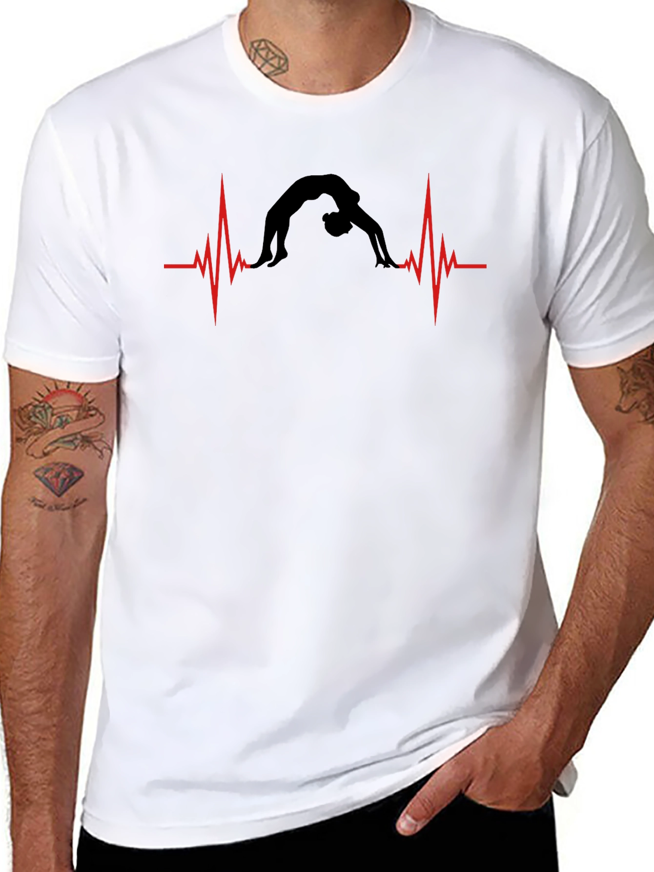 Gymnast Heartbeat T-Shirt - Black