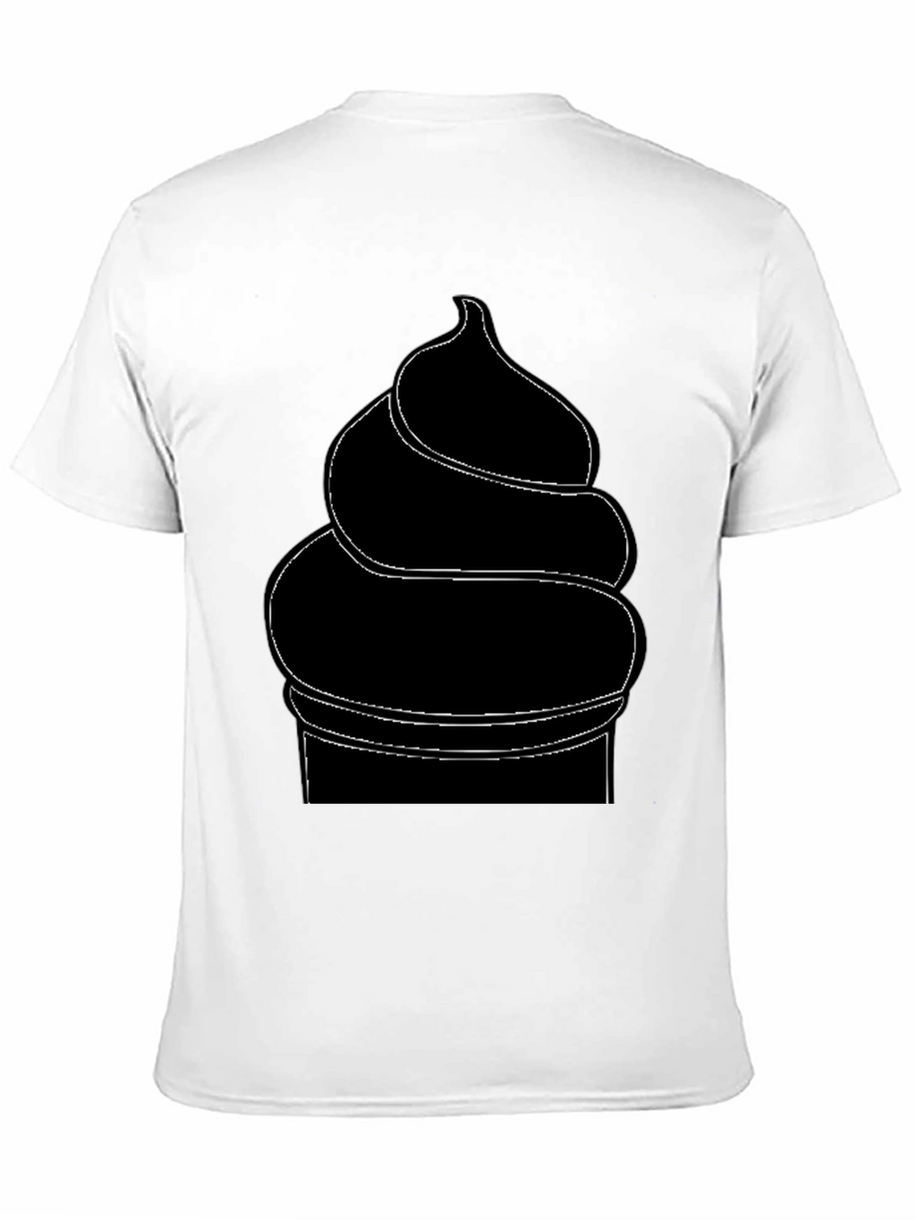 Mens Black Ice Cream Cone Graphic T-Shirt