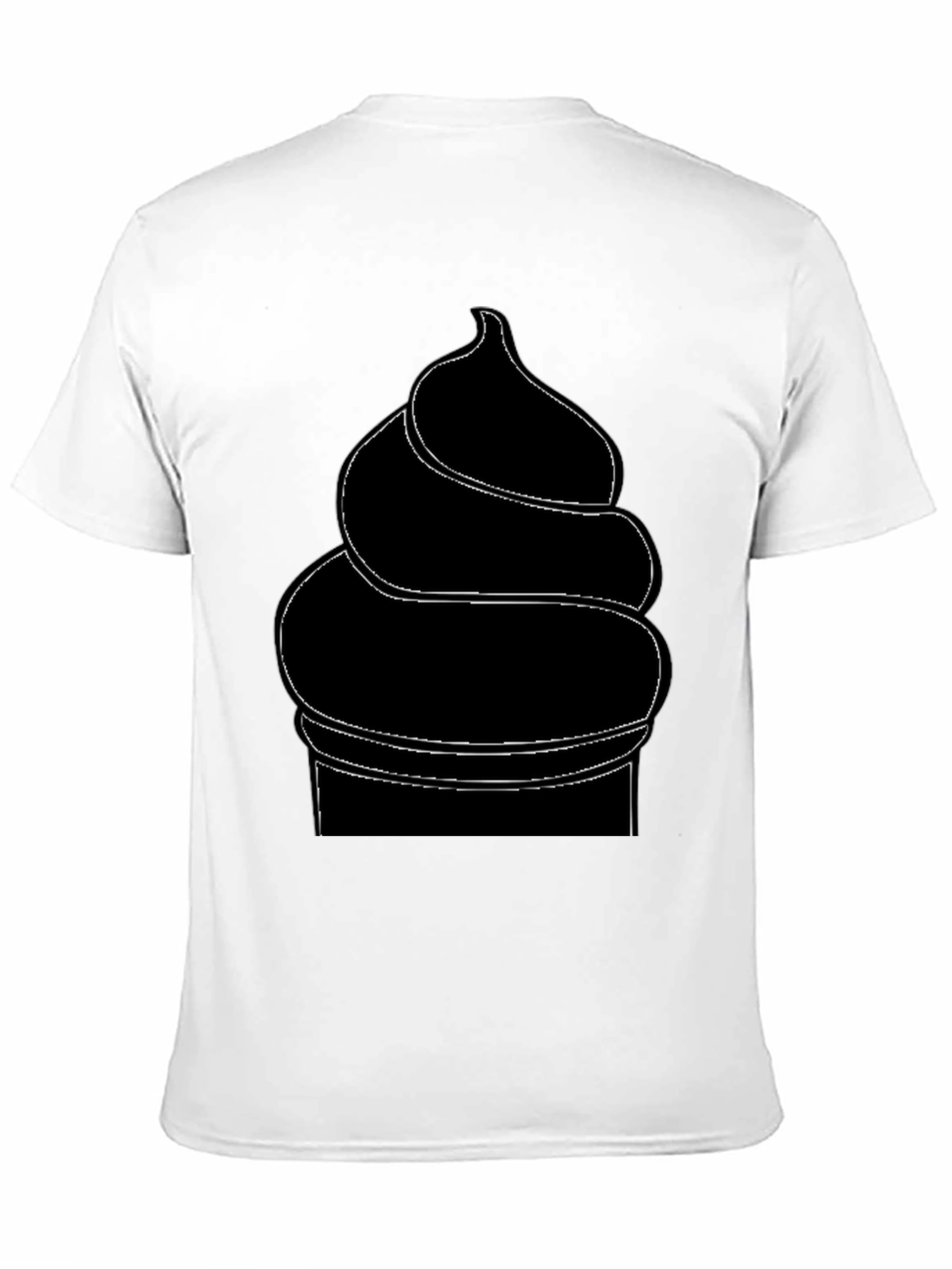 Mens Black Ice Cream Cone Graphic T-Shirt