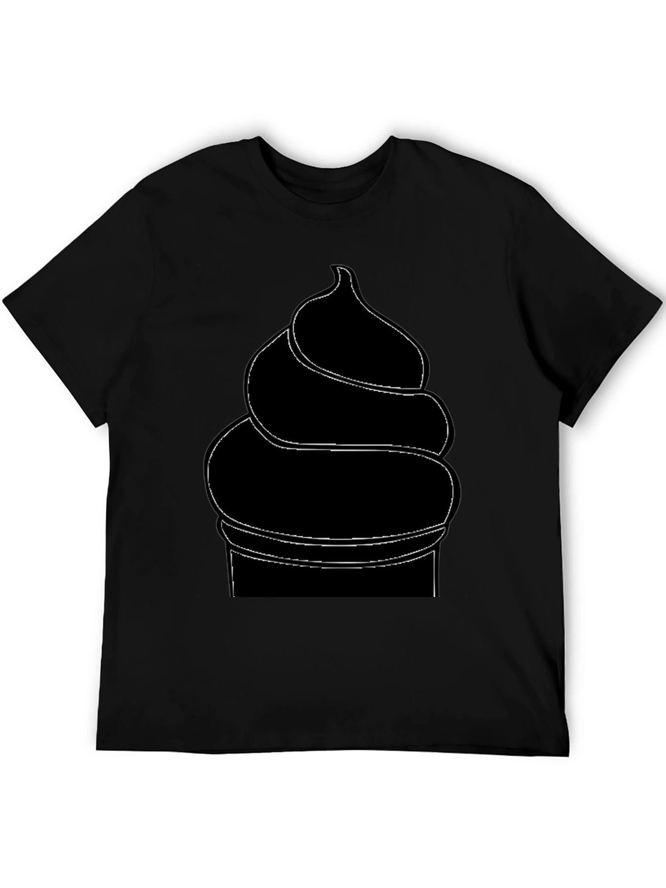 Mens Black Ice Cream Cone Graphic T-Shirt