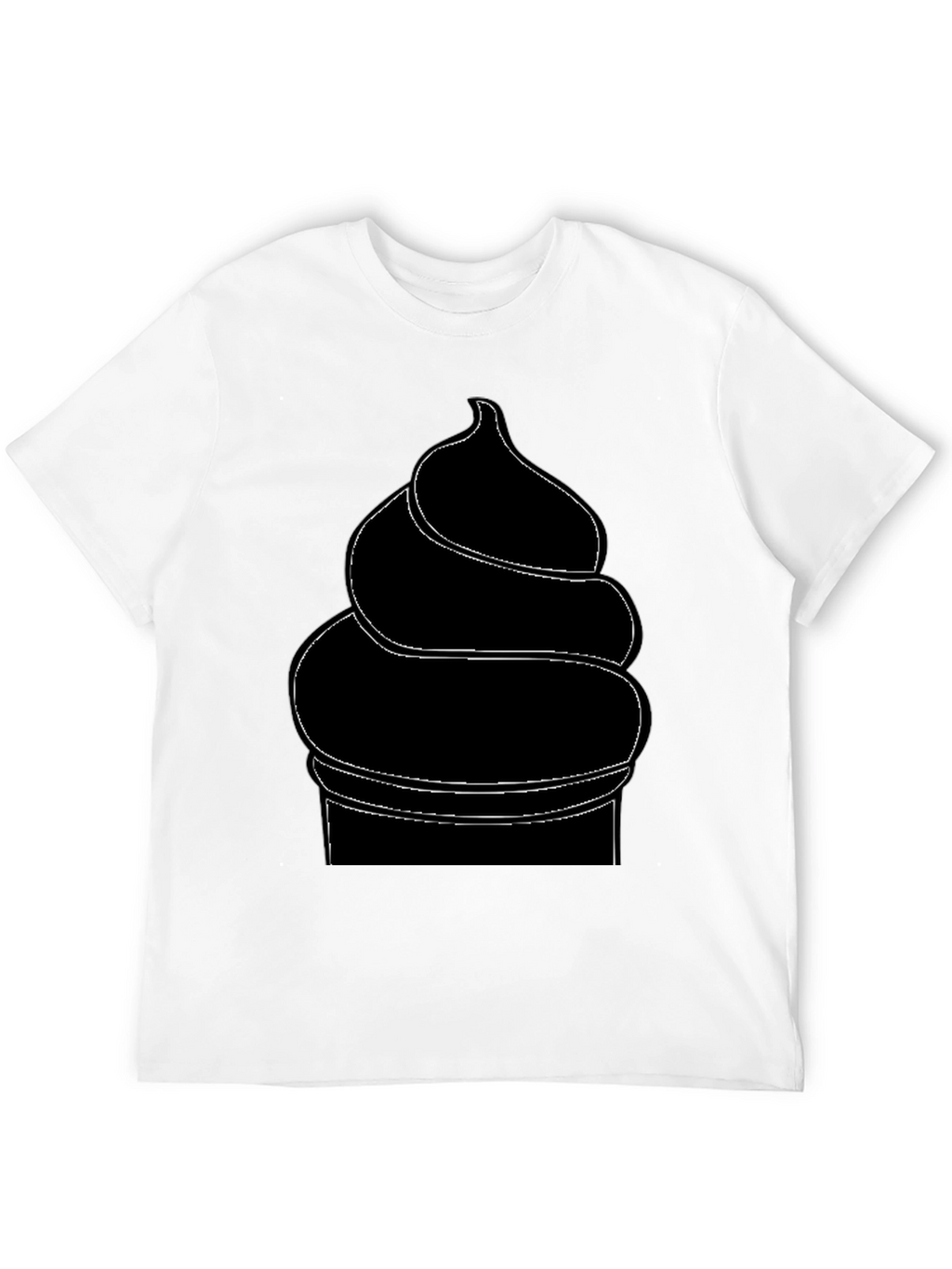Mens Black Ice Cream Cone Graphic T-Shirt