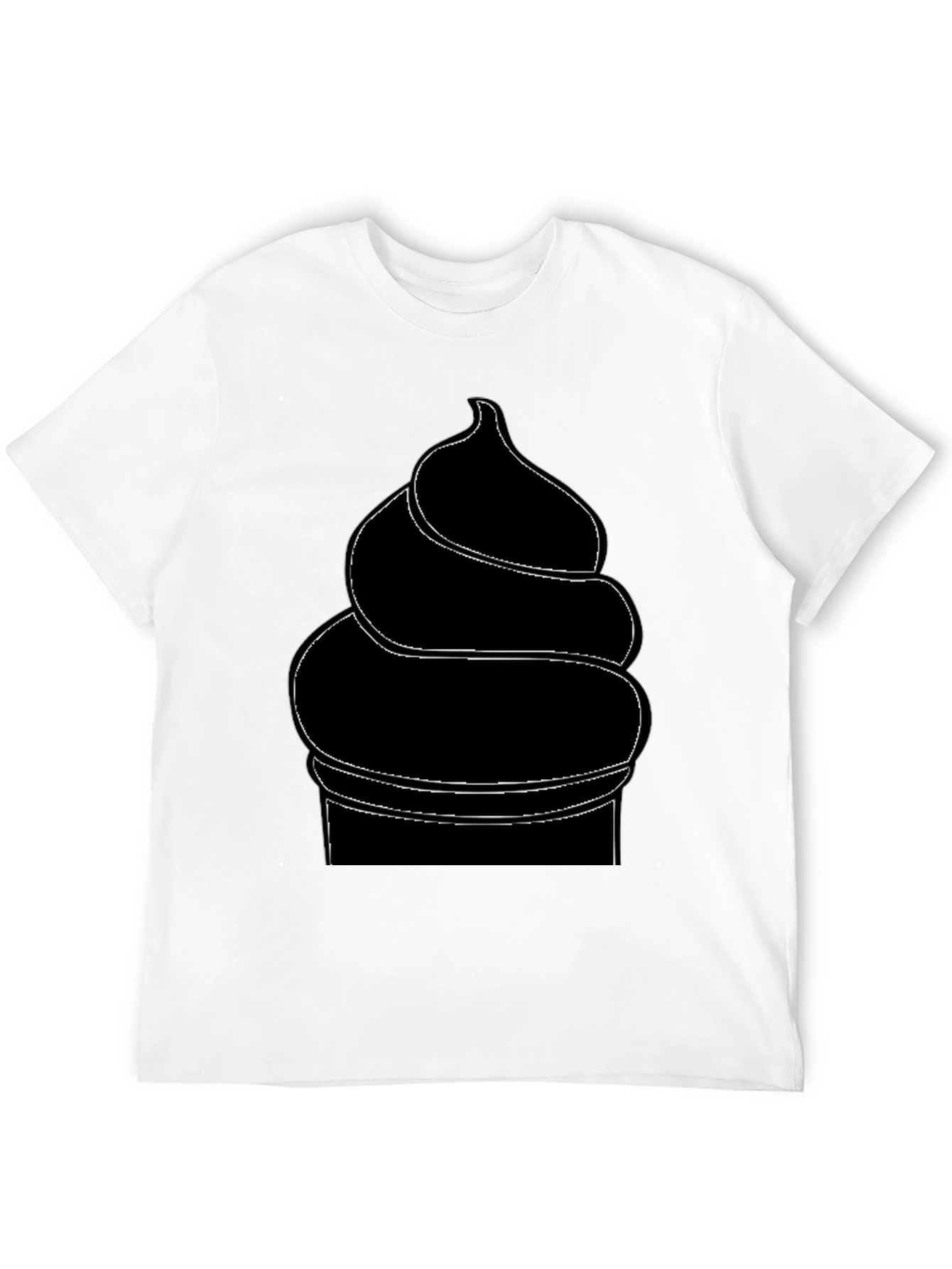 Mens Black Ice Cream Cone Graphic T-Shirt