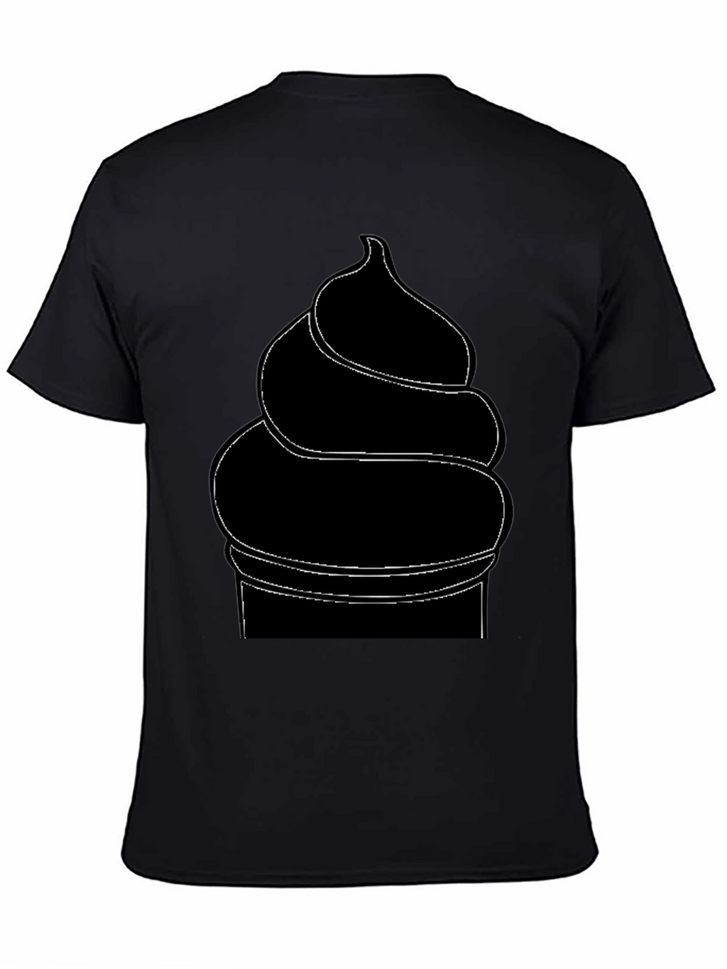 Mens Black Ice Cream Cone Graphic T-Shirt