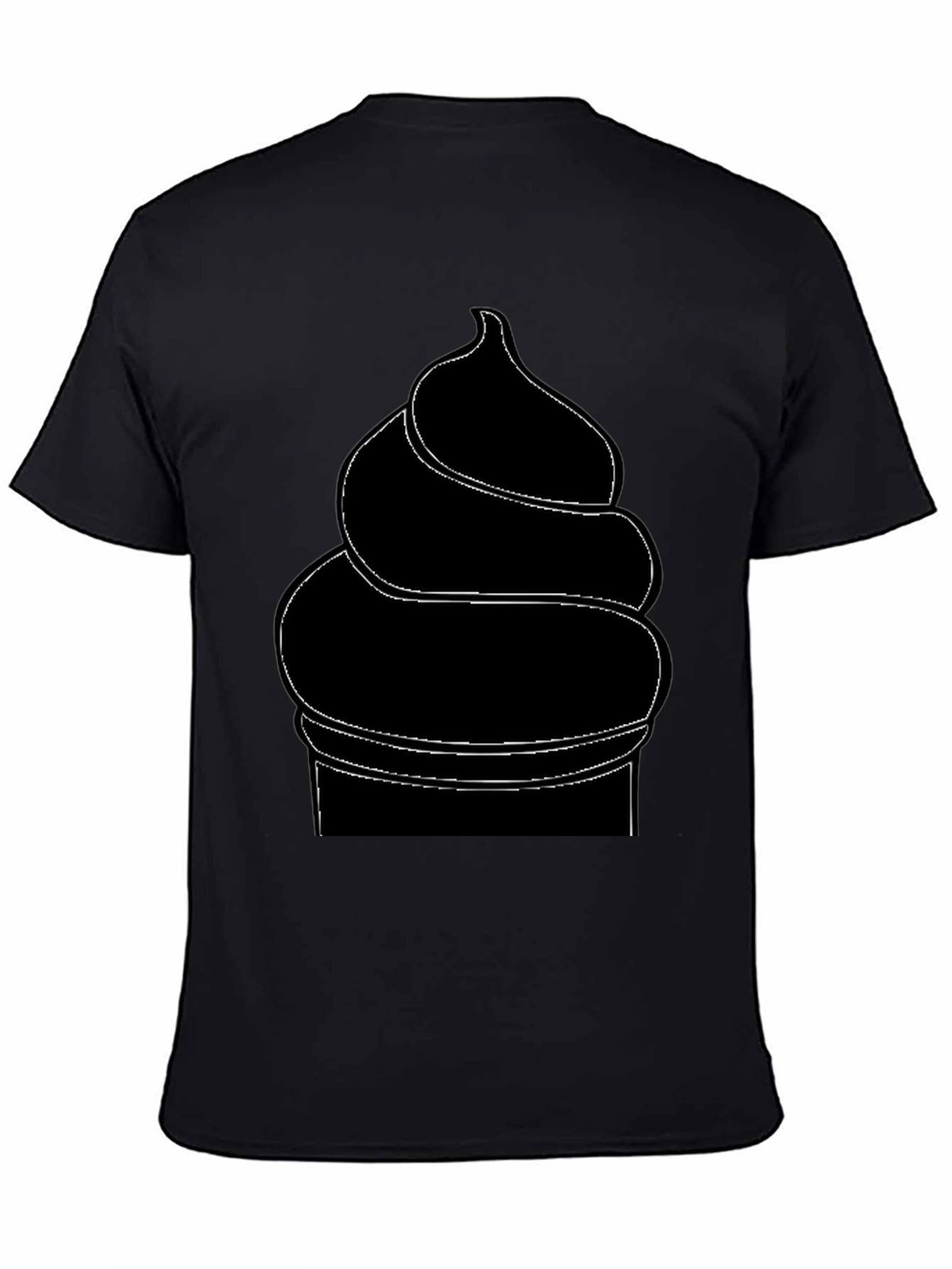 Mens Black Ice Cream Cone Graphic T-Shirt