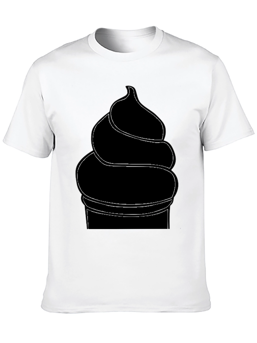 Mens Black Ice Cream Cone Graphic T-Shirt
