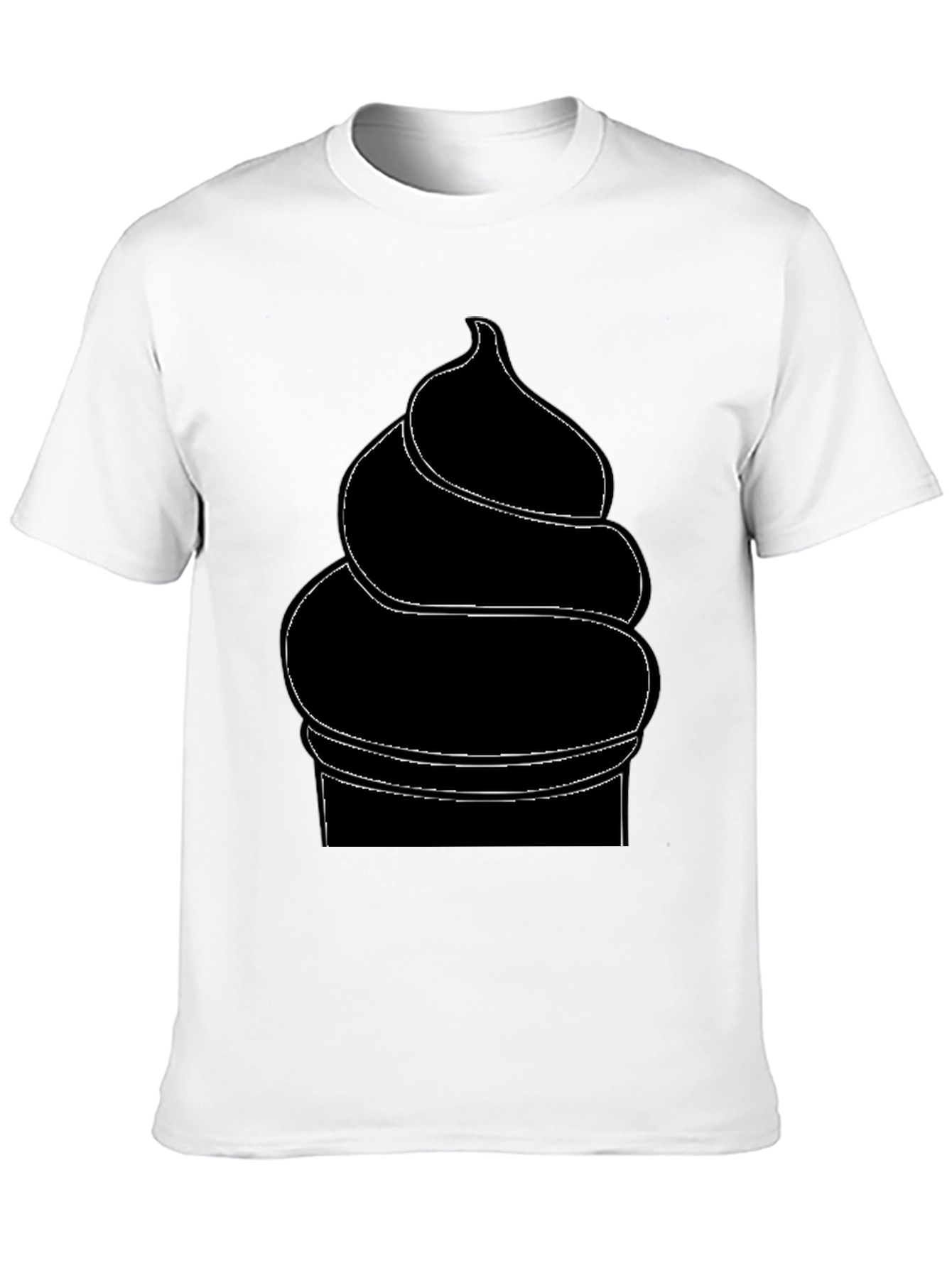 Mens Black Ice Cream Cone Graphic T-Shirt