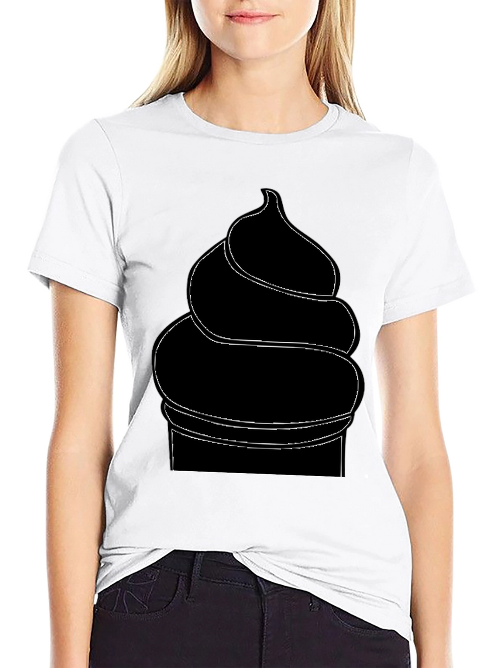 Mens Black Ice Cream Cone Graphic T-Shirt