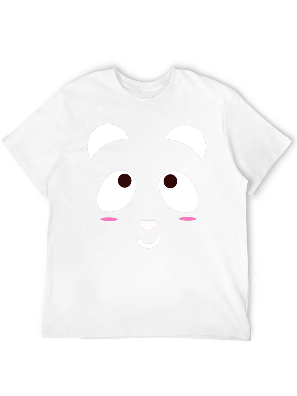 Cute Panda Face Black T-Shirt