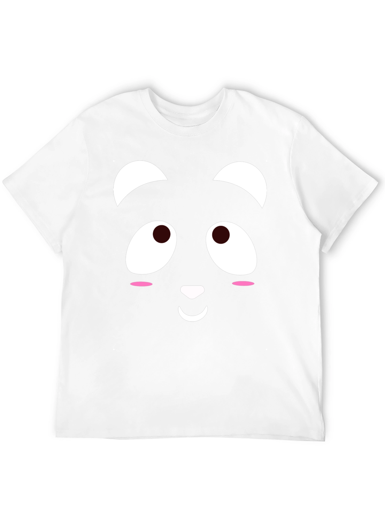Cute Panda Face Black T-Shirt