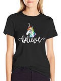 Believe Unicorn Black T-Shirt