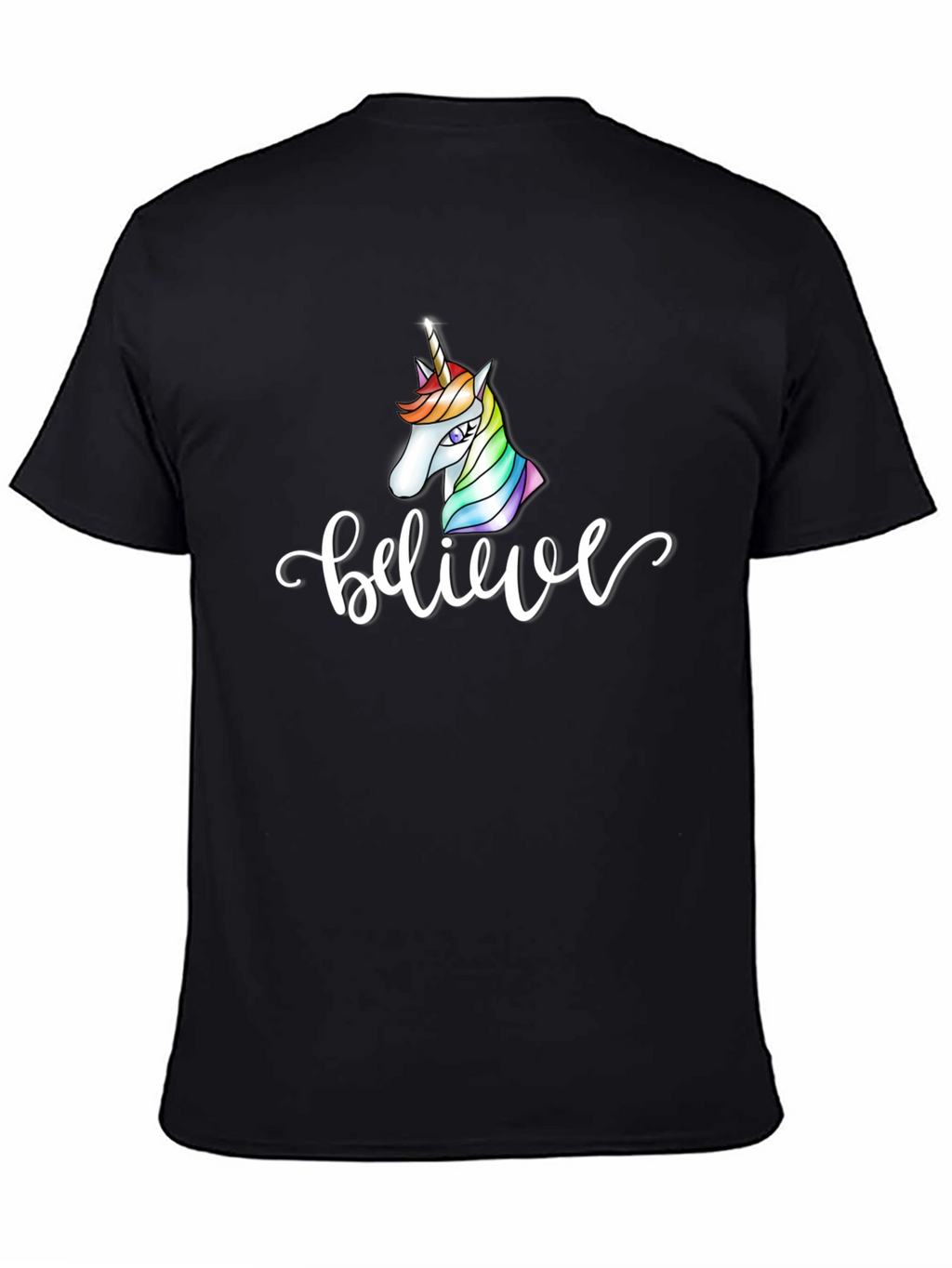 Believe Unicorn Black T-Shirt
