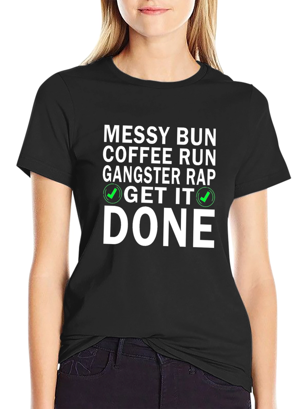 Messy Bun Coffee Run Graphic Tee