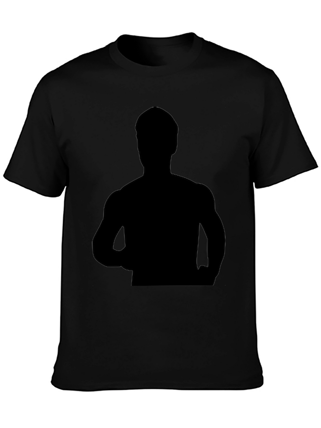 Black Graphic Tee - Mystery Silhouette Design