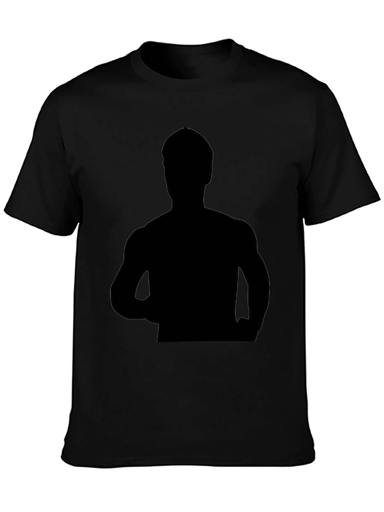Black Graphic Tee - Mystery Silhouette Design