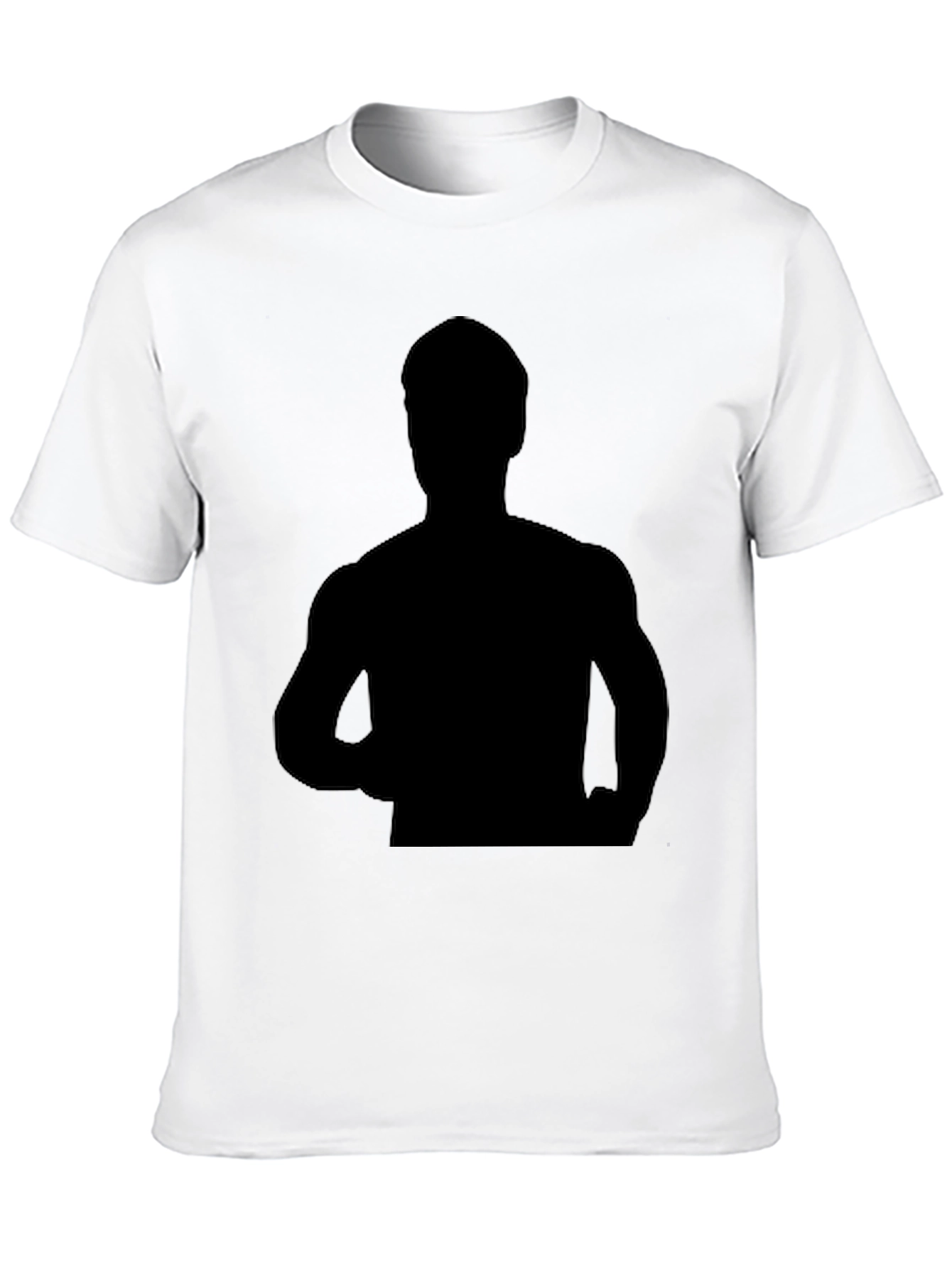 Black Graphic Tee - Mystery Silhouette Design
