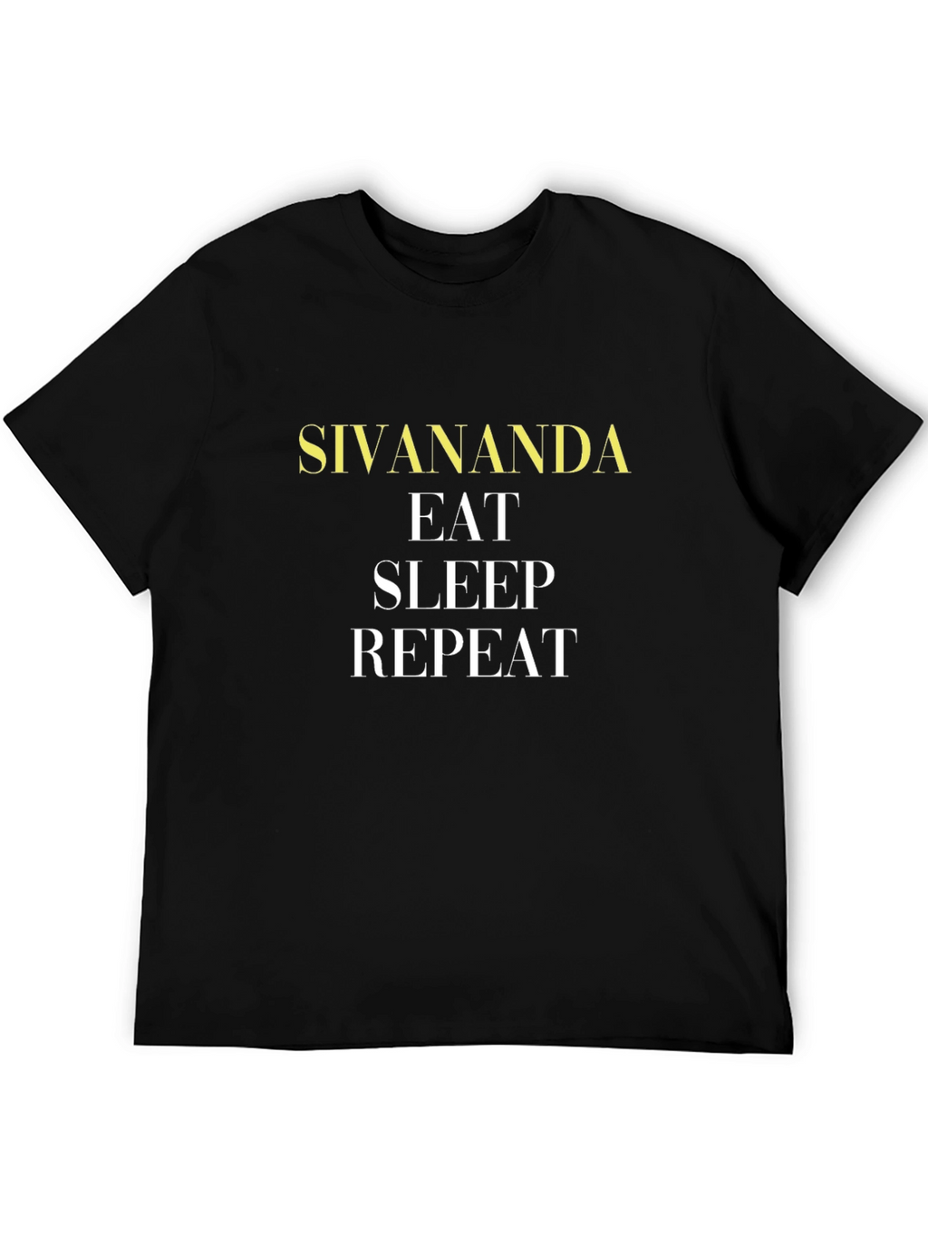 Sivananda Eat Sleep Repeat Black Graphic Tee