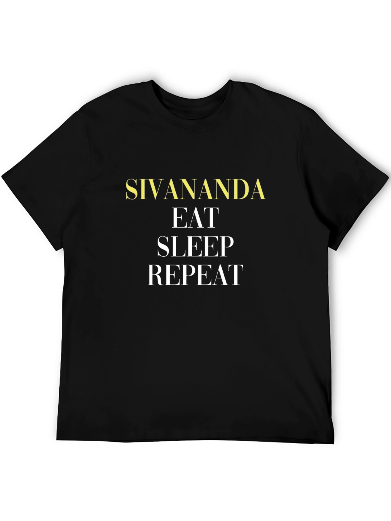 Sivananda Eat Sleep Repeat Black Graphic Tee