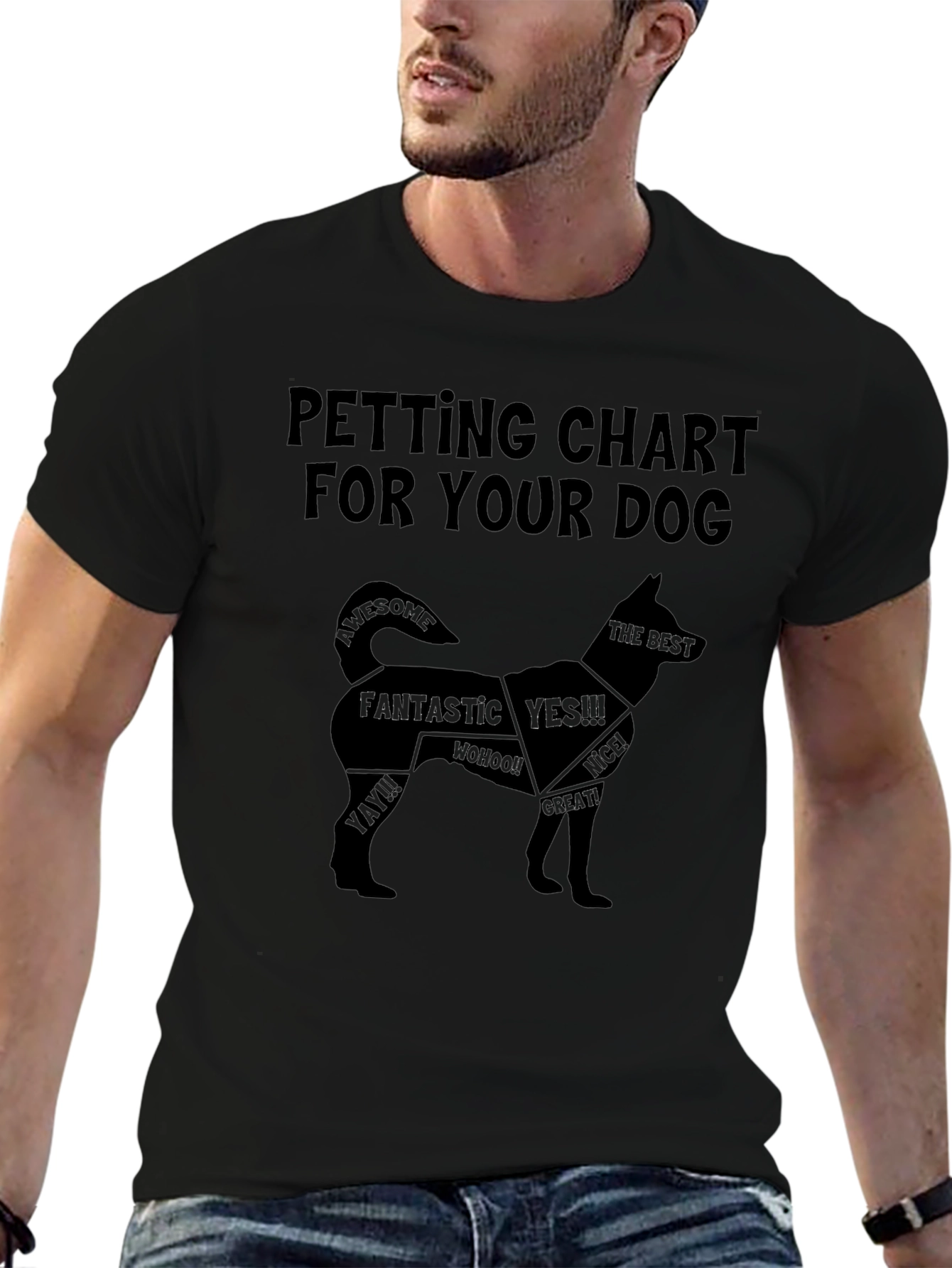 Petting Chart Dog T-Shirt – Funny Dog Lover Graphic Tee