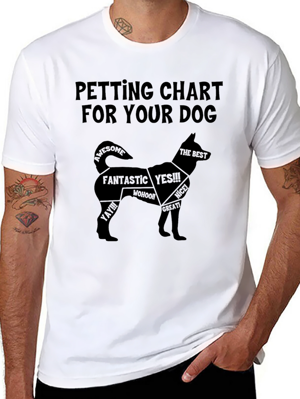 Petting Chart Dog T-Shirt – Funny Dog Lover Graphic Tee