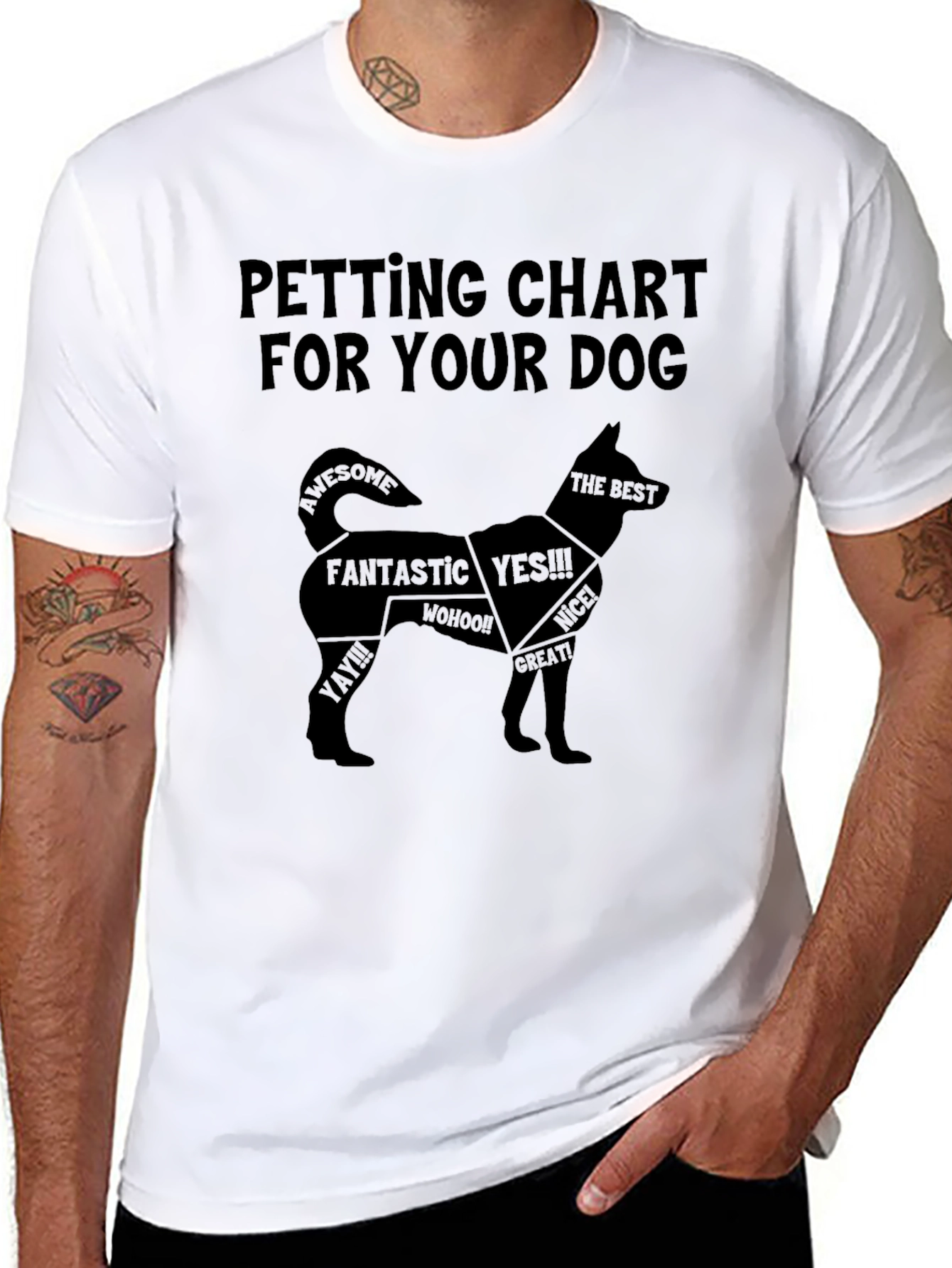 Petting Chart Dog T-Shirt – Funny Dog Lover Graphic Tee
