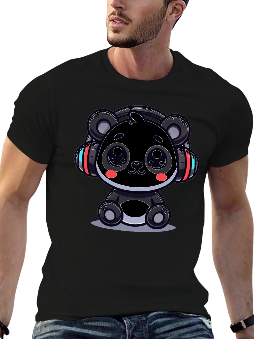 Cool Panda Headphone Graphic Tee