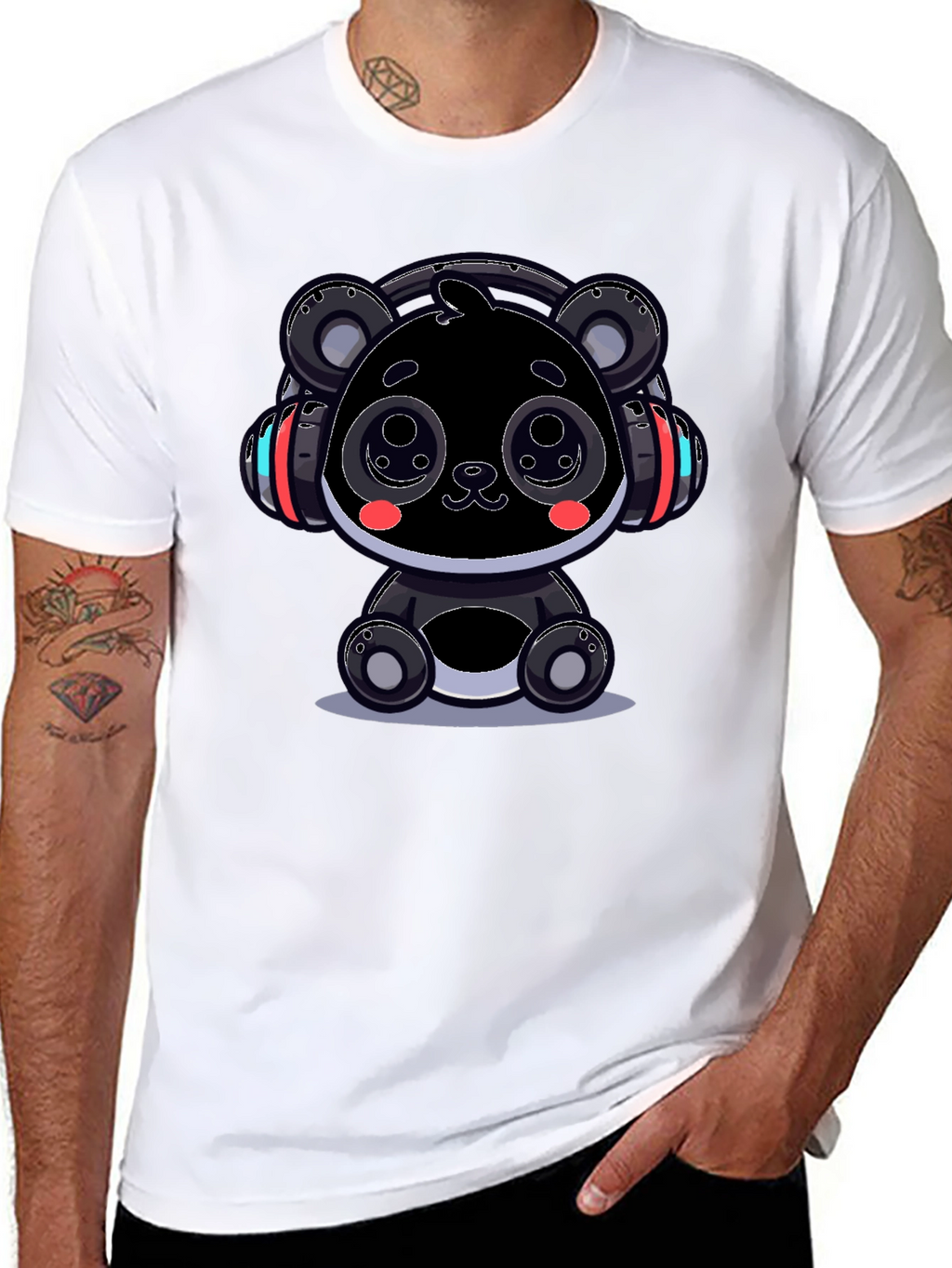 Cool Panda Headphone Graphic Tee