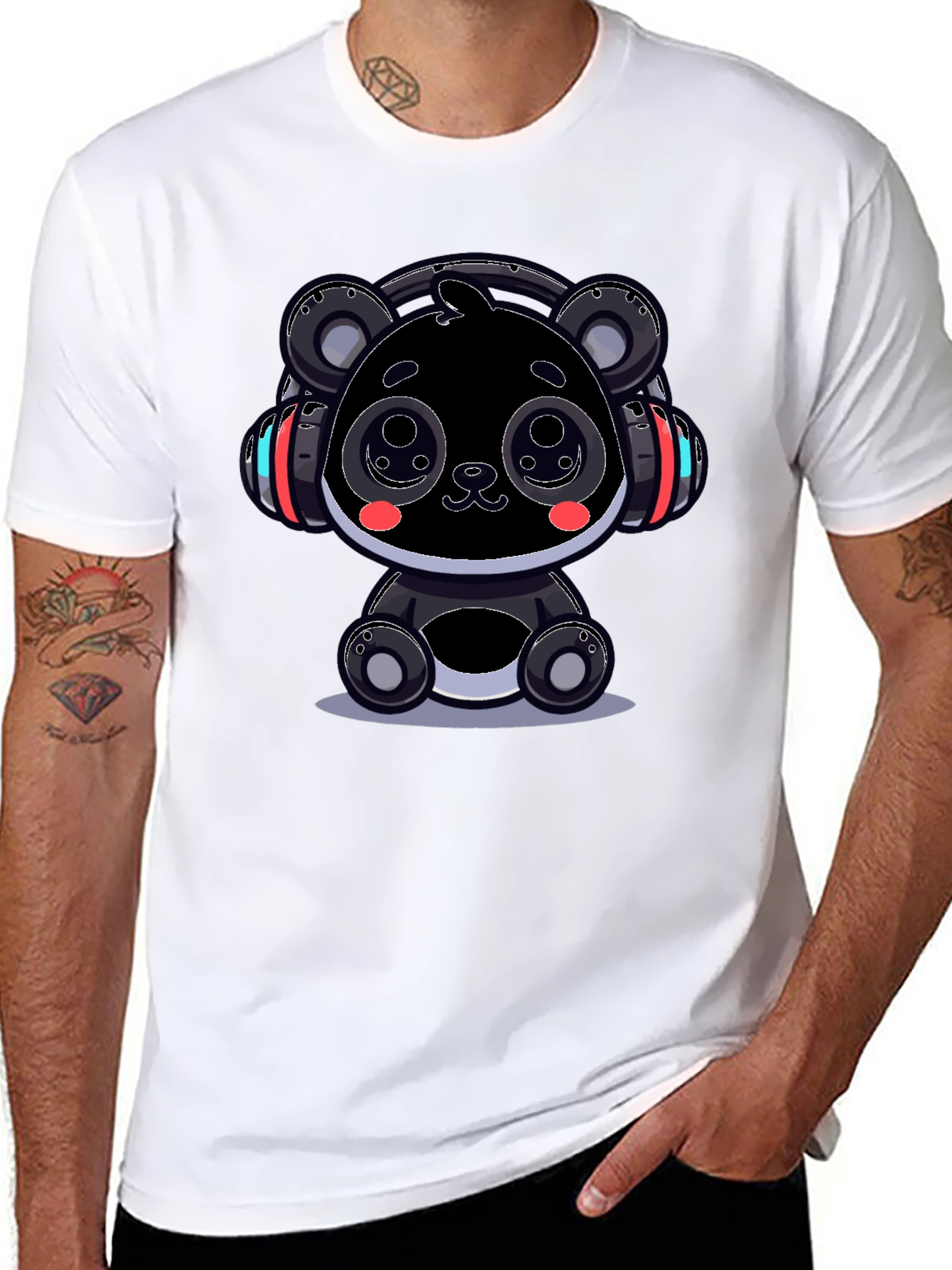 Cool Panda Headphone Graphic Tee