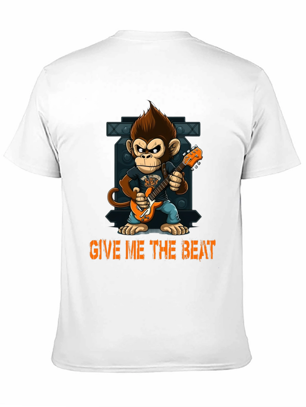 Monkey Guitarist Graphic Tee - Give Me The Beat!