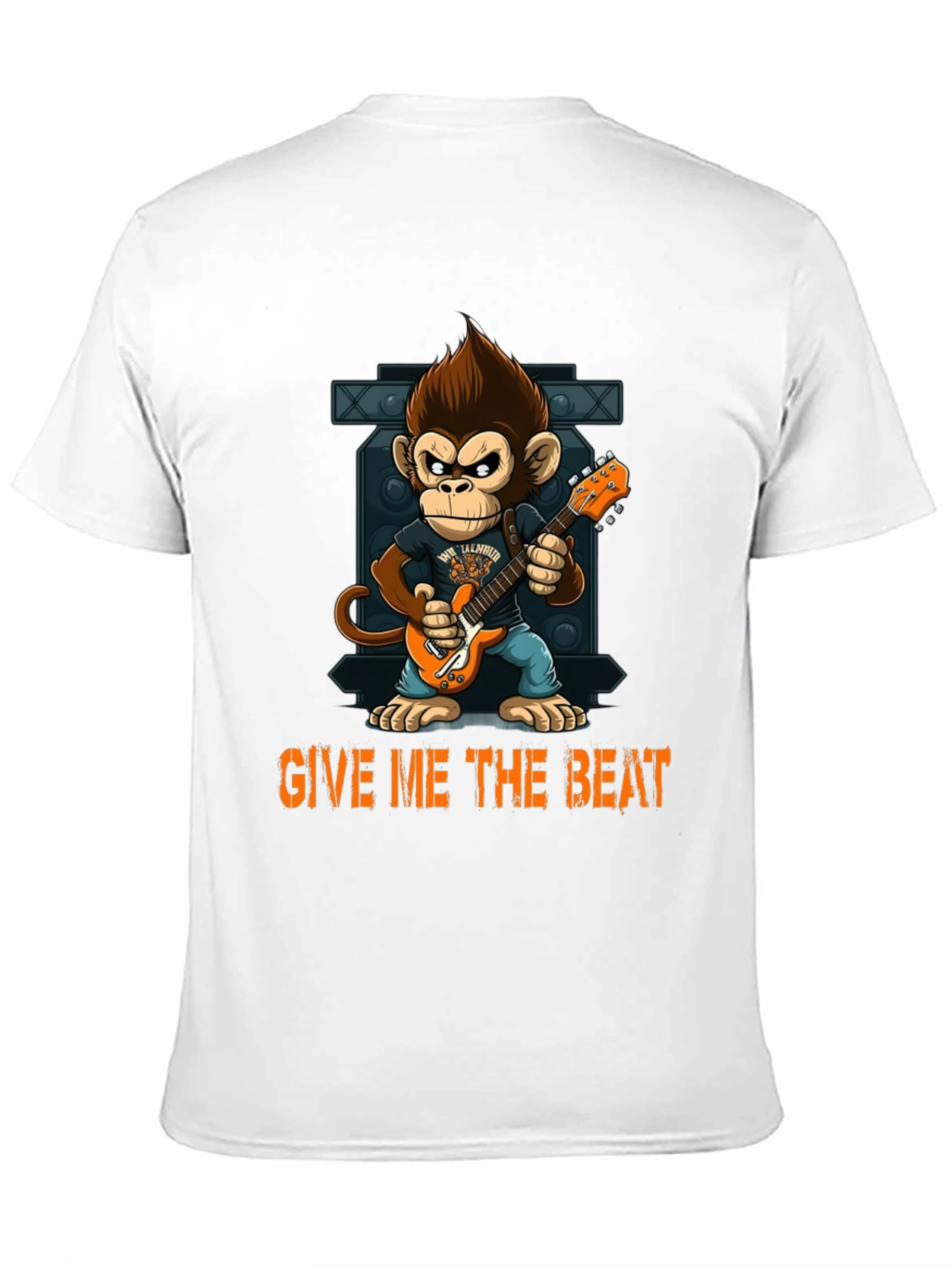 Monkey Guitarist Graphic Tee - Give Me The Beat!