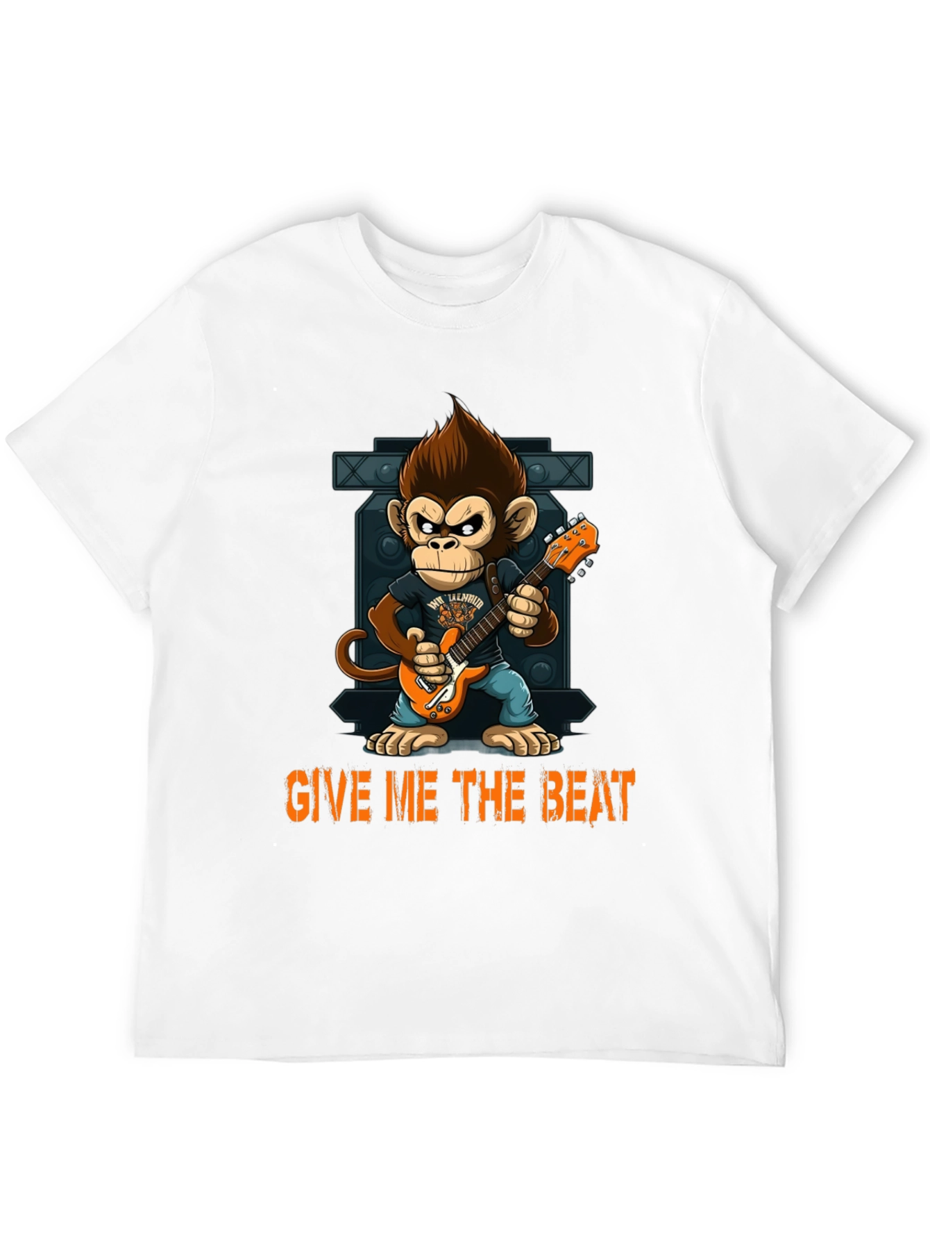 Monkey Guitarist Graphic Tee - Give Me The Beat!