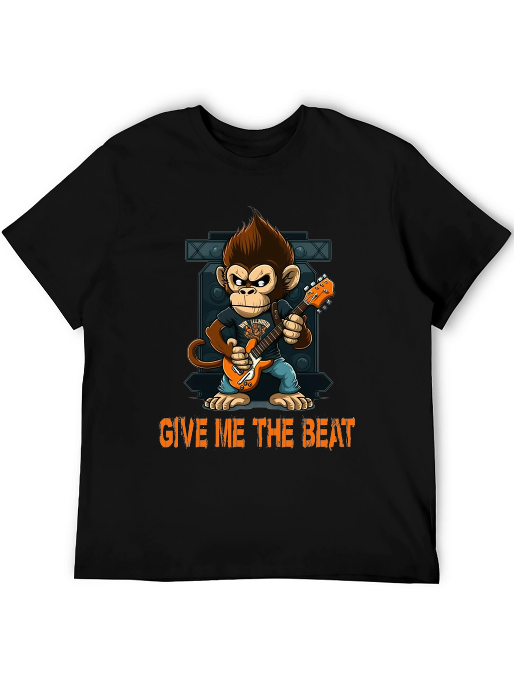 Monkey Guitarist Graphic Tee - Give Me The Beat!