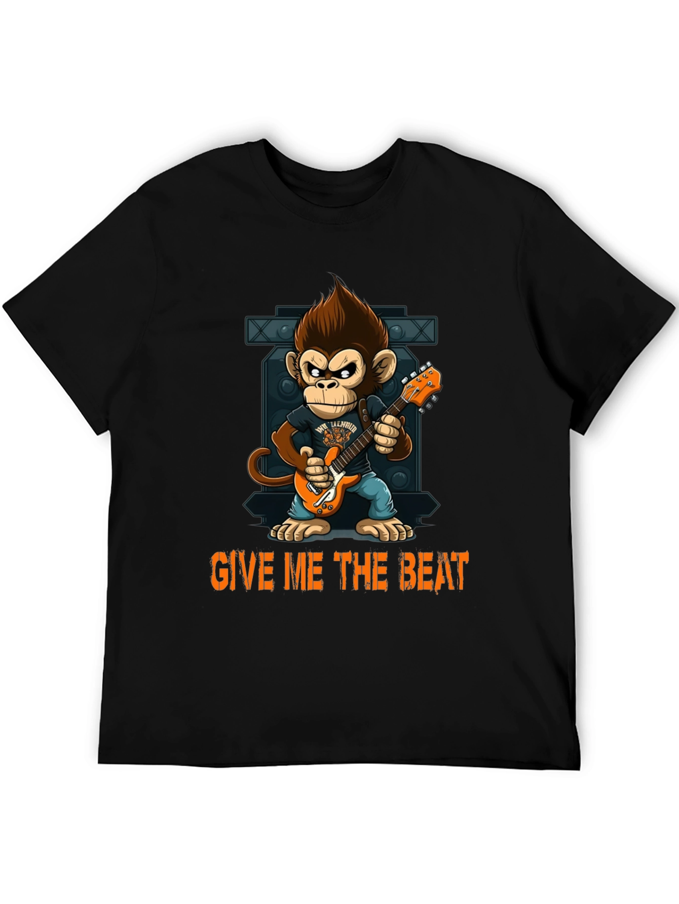 Monkey Guitarist Graphic Tee - Give Me The Beat!