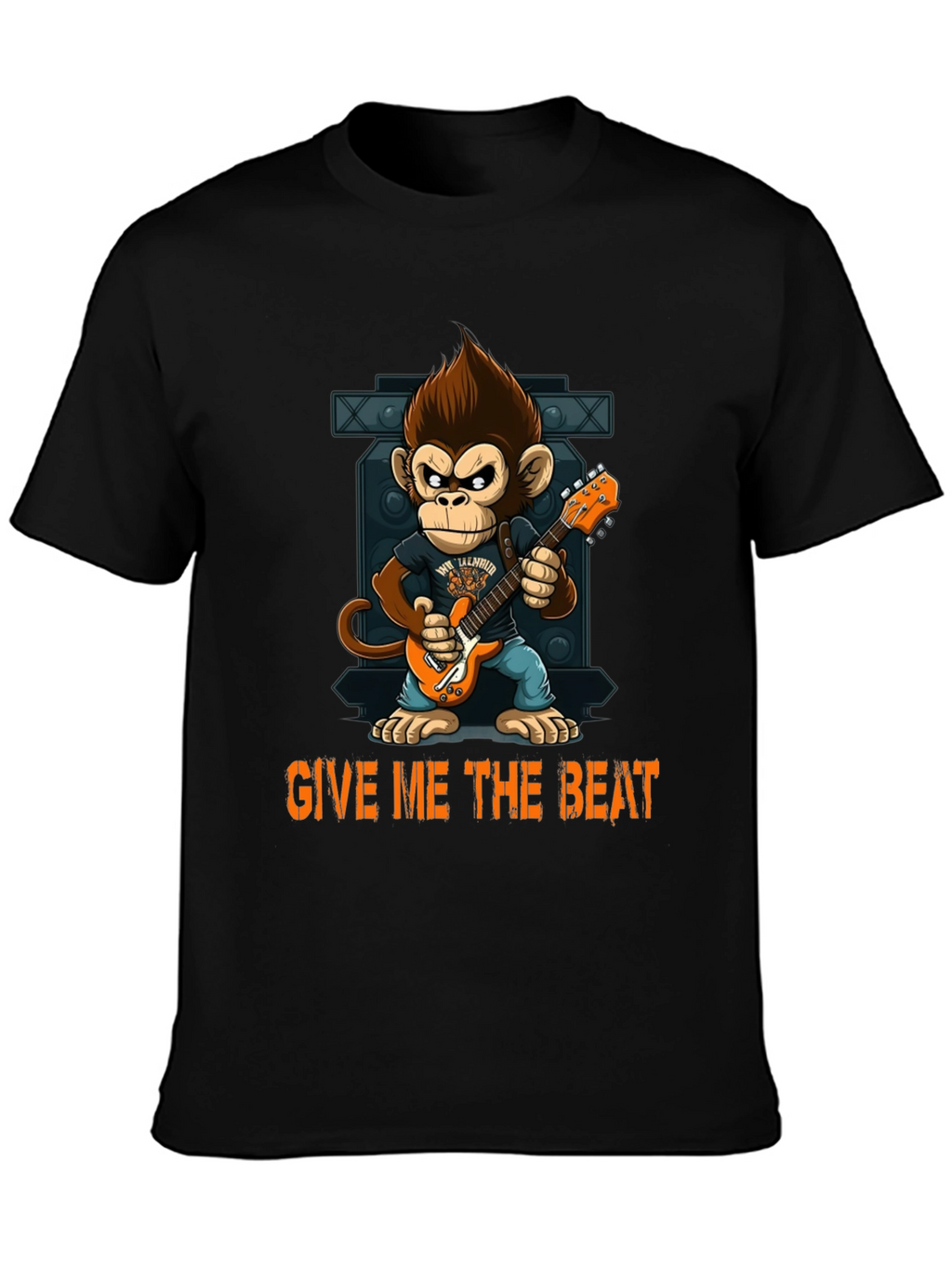 Monkey Guitarist Graphic Tee - Give Me The Beat!