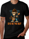 Monkey Guitarist Graphic Tee - Give Me The Beat!
