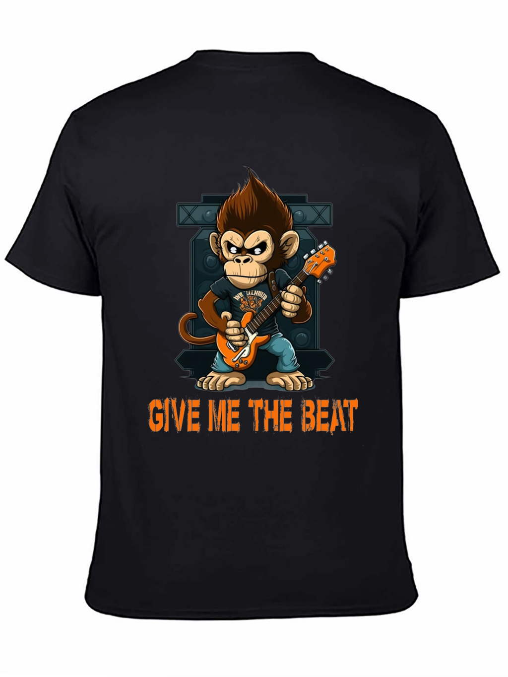 Monkey Guitarist Graphic Tee - Give Me The Beat!