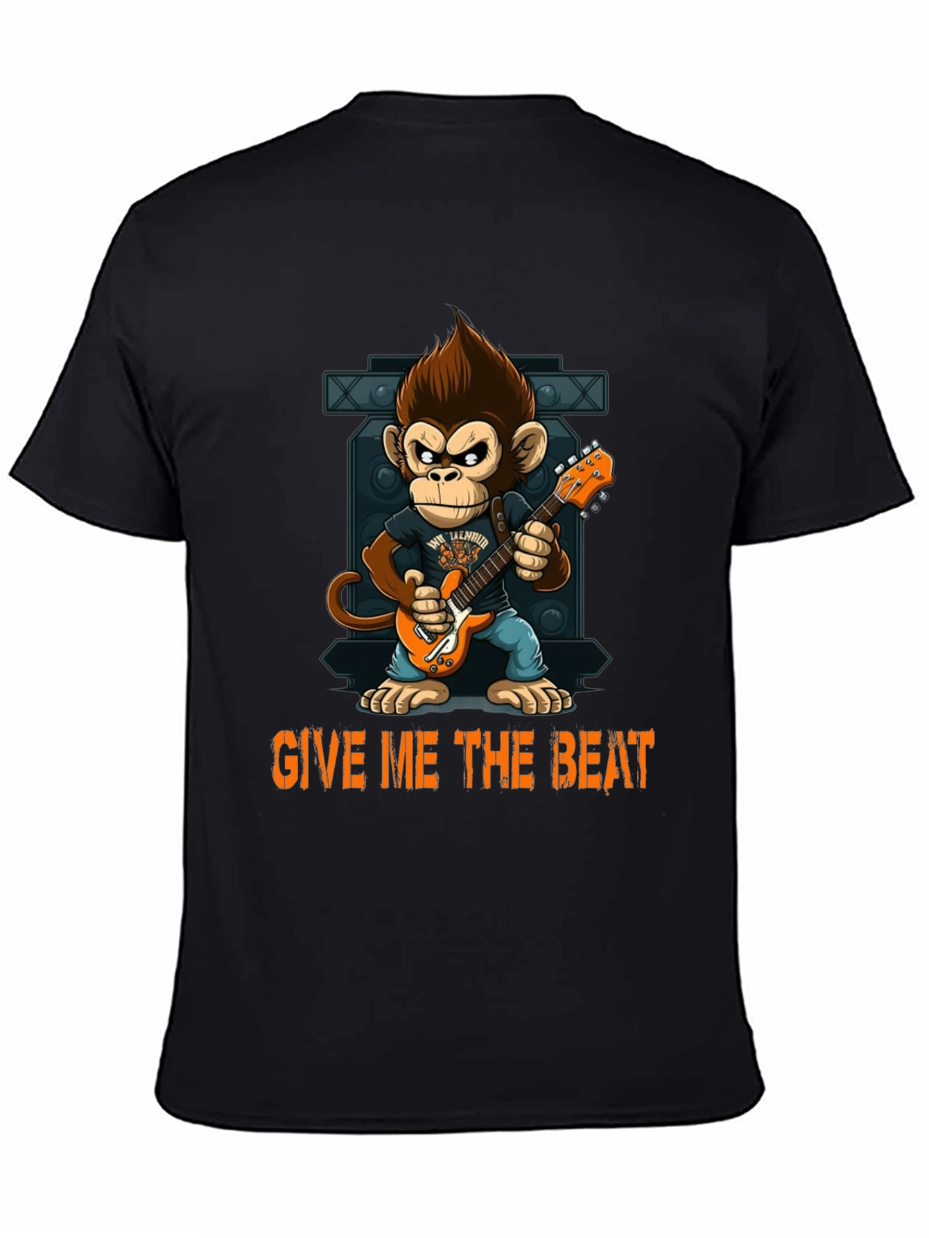Monkey Guitarist Graphic Tee - Give Me The Beat!