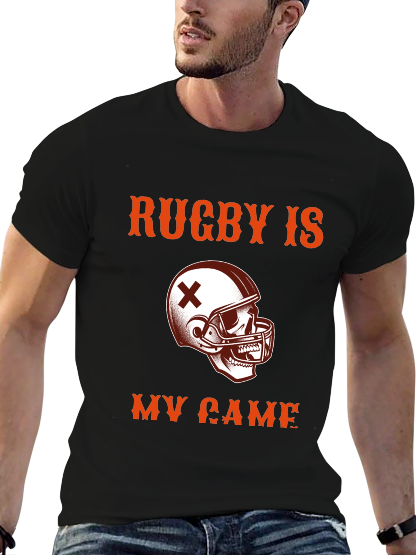 Rugby Is My Game T-Shirt - Skull Helmet Design