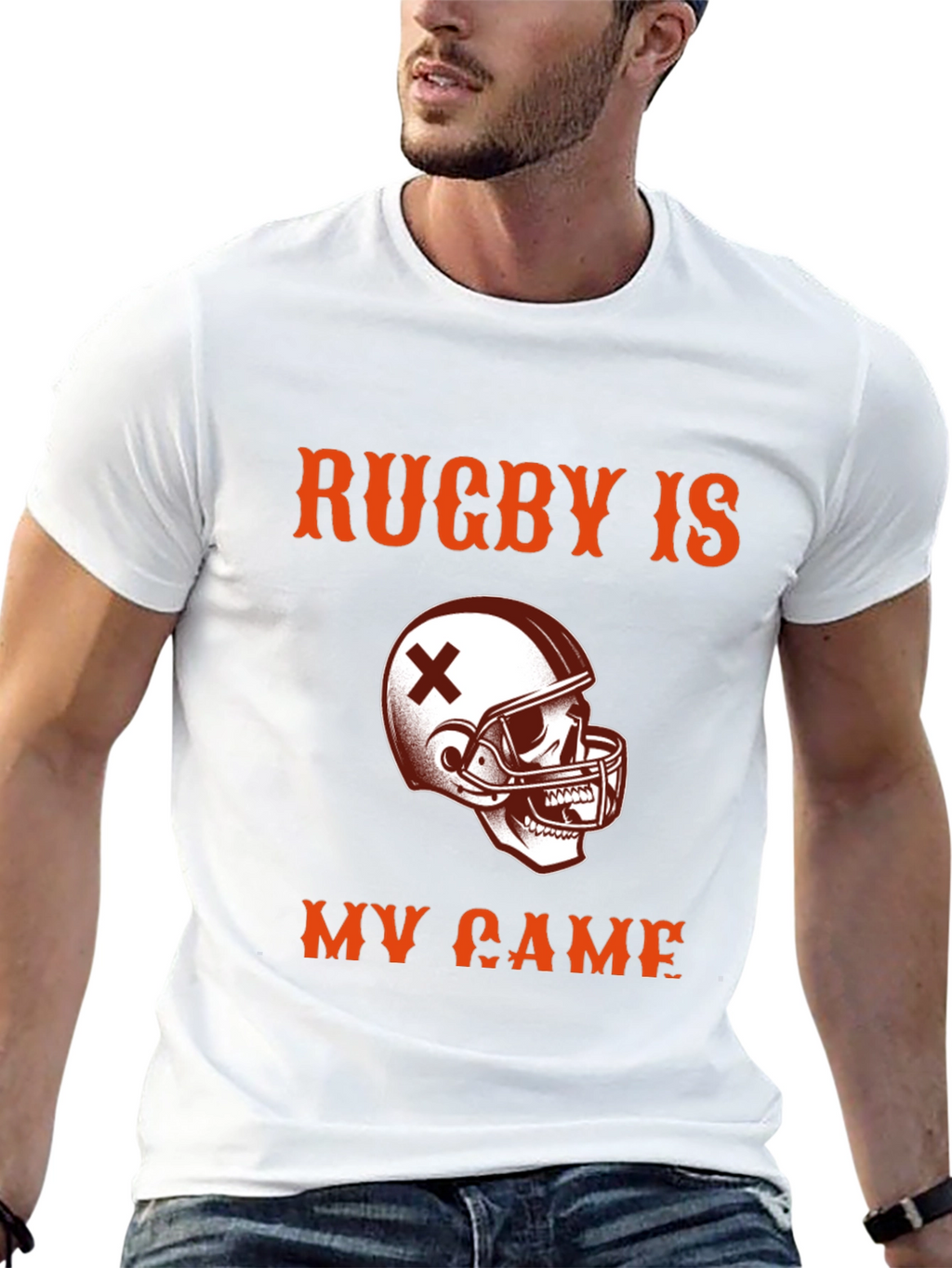 Rugby Is My Game T-Shirt - Skull Helmet Design