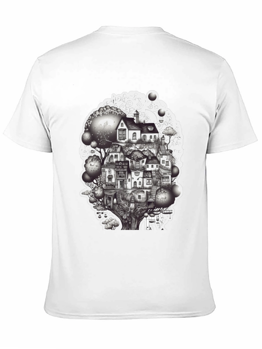 Whimsical Treehouse Town Graphic Tee