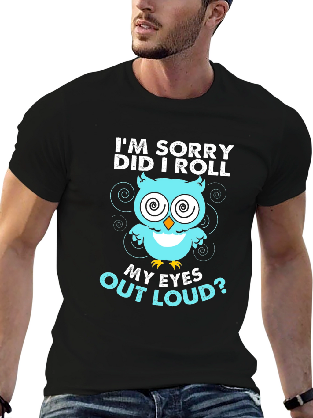 Funny Owl Eye Roll Graphic T-Shirt