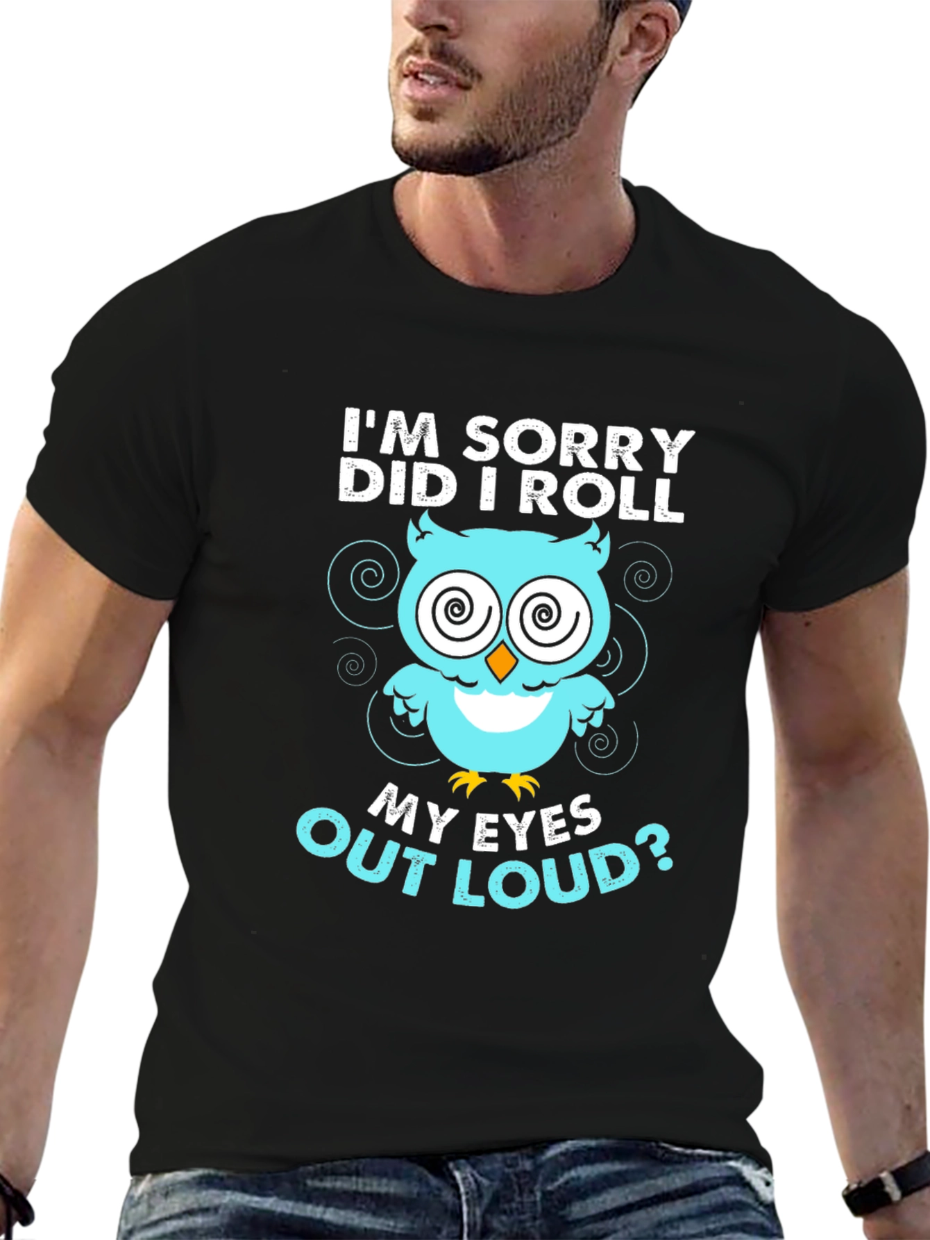 Funny Owl Eye Roll Graphic T-Shirt