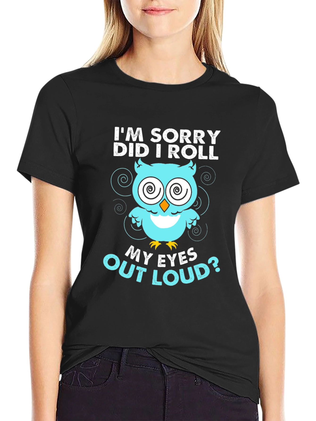 Funny Owl Eye Roll Graphic T-Shirt