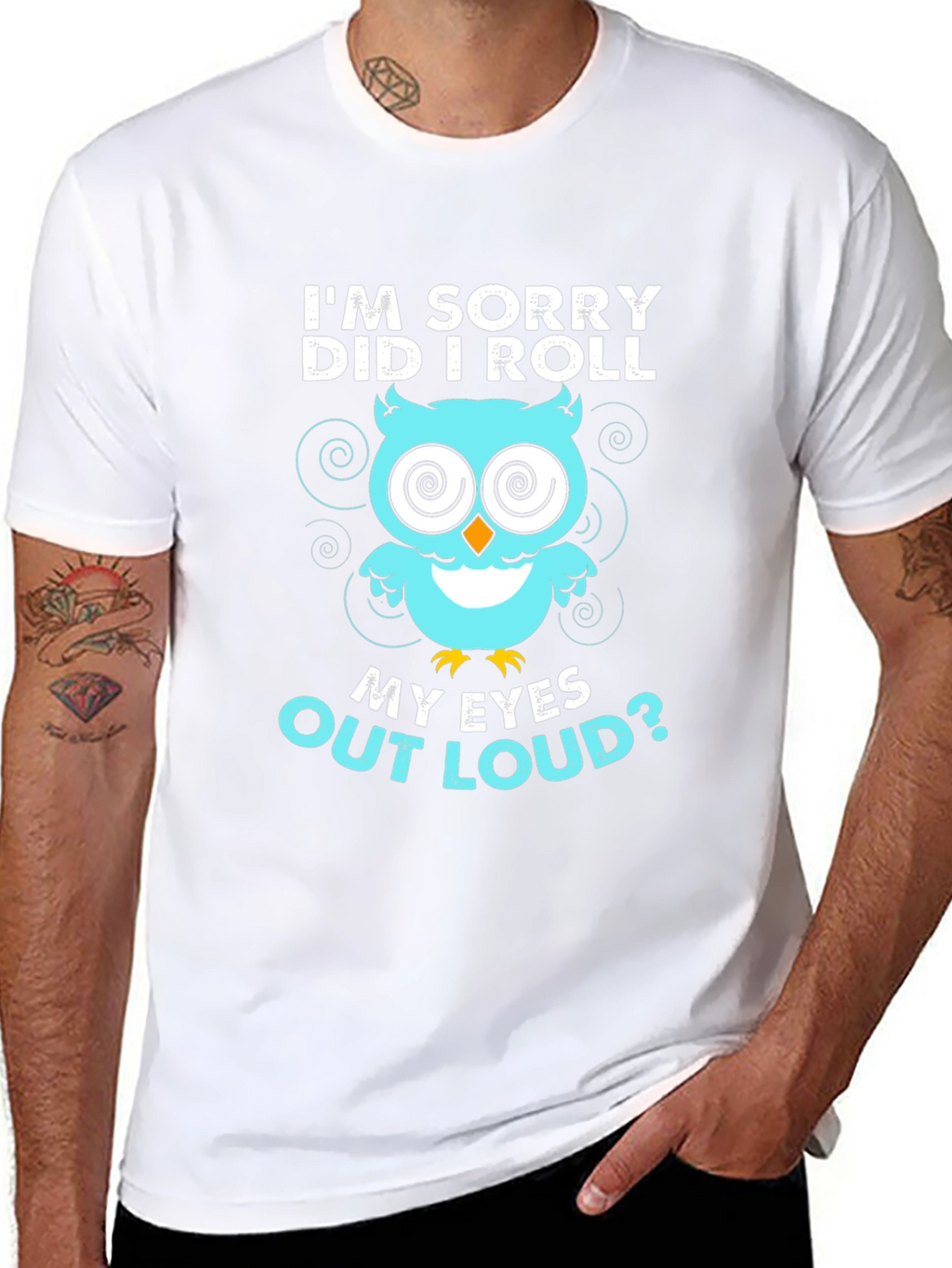 Funny Owl Eye Roll Graphic T-Shirt