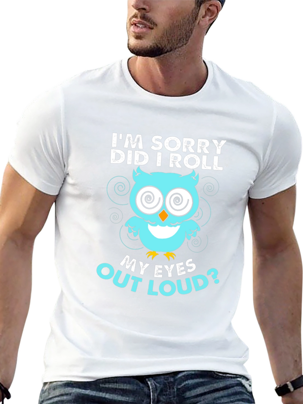 Funny Owl Eye Roll Graphic T-Shirt