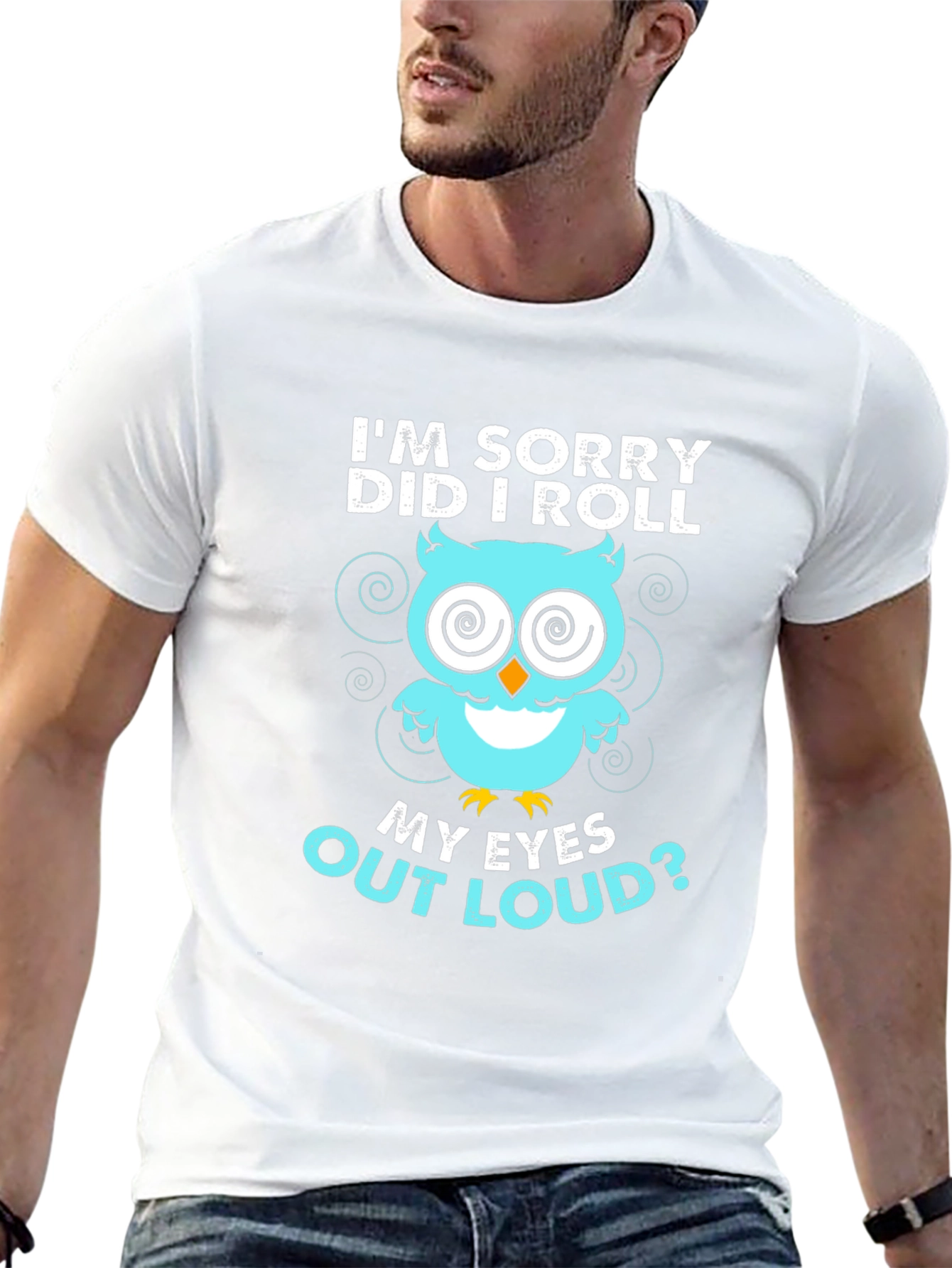 Funny Owl Eye Roll Graphic T-Shirt
