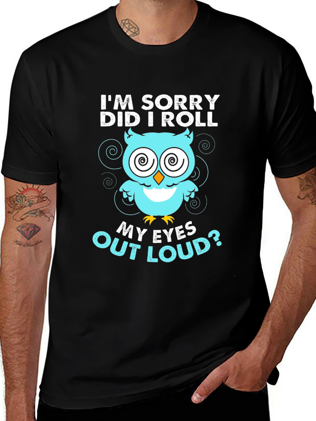 Funny Owl Eye Roll Graphic T-Shirt