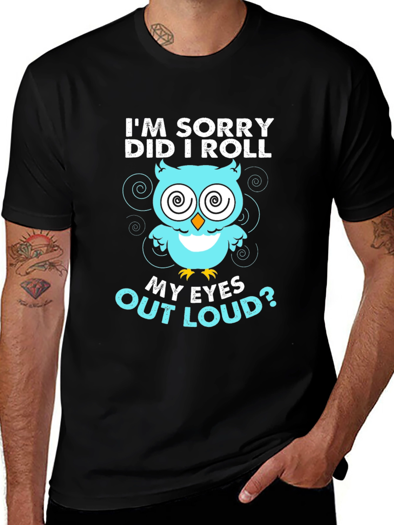 Funny Owl Eye Roll Graphic T-Shirt